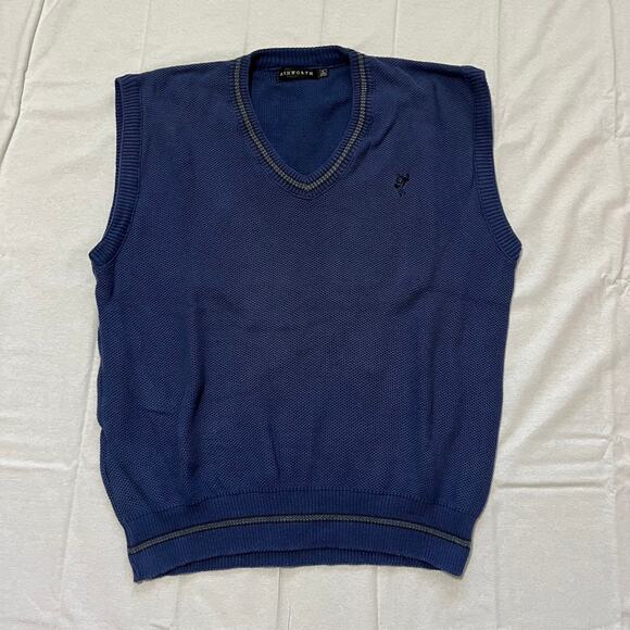 Vintage 90s Ashworth Golf Blue/Green Sweater Vest - Picture 1 of 4